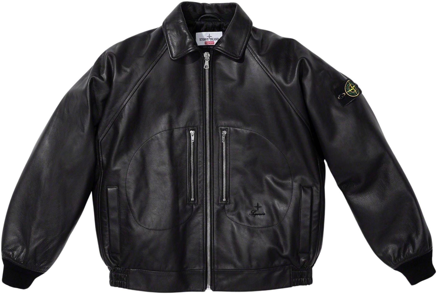 Supreme®/Stone Island® Leather Bomber Jacket view 17